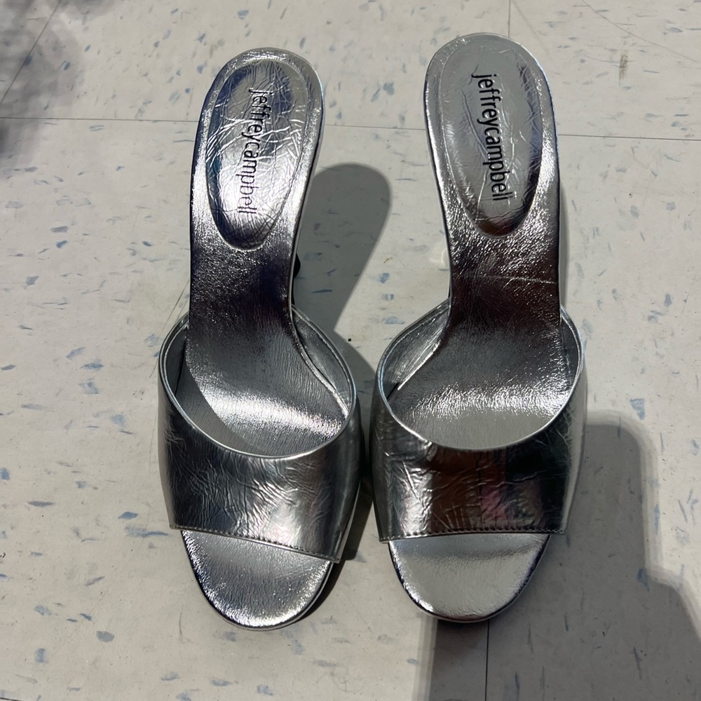 Silver Jeffrey Campbell heel